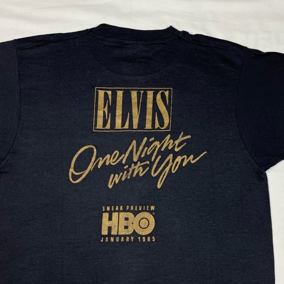 Vtg Elvis Presley Womens T-Shirt Medium 80s HBO One Night With You B3 - Picture 5 of 7